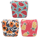 ALVABABY Swim Diapers 3pcs Baby & Toddler Snap One Size Reusable Adjustable Baby Boys' Swim Diapers for Swimming Lessons 3SWY66A