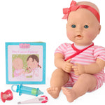 Baby Sweetheart by Battat Bath Time 12-inch Soft-Body Newborn Baby Doll with Easy-to-Read Story Book and Baby Doll Accessories