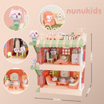nunukids Doll House for 3Y+ Accessories and Furniture Vibrant Playhouse for Kids 4-8 Dollhouse Furniture Set 29pcs Pretend Play Furniture Toys for Boys Girls Toddlers