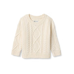 Amazon Essentials x Sofia Grainge Baby Boys' Cable Crewneck Sweater, Ivory, 3-6 Months
