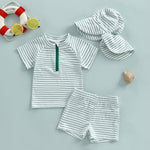 Baby Toddler Boys Swimsuit Infant Girl Swimsuits 6 12 18 24M 2T 3T 4T Bathing Suit Swimwear 3Pcs Set Rash Guard Hat (Green, 3-6 Months)