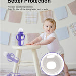 ZCH 4-Pack Silicone Sleeves with Handles for Lansinoh Glass Bottles, BPA-Free Drop-Resistant Baby Bottle Sleeves with Handles, Compatible with Lansinoh Anti-Colic Glass Baby Bottles (8 oz)