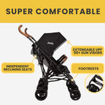 Jeep PowerGlyde Plus Side x Side Double Stroller by Delta Children, Black