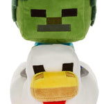 Mattel Minecraft Plush Zombie Chicken Jockey Toy, Collectible Stuffed Animal, 8-inch Soft Doll Inspired by Video Game Character