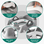 Potty Training Seat with Step Stool Ladder for Kids and Toddler,Wiifo Sturdy Potty Ladder with Soft Padded Cushion for Toddler Boys and Girls(Light Grey) 2025 New Version