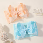doboi Baby Girl Headbands, 12pcs Nylon Headbands with Big Baby Bows, Hair Accessories for Infant Newborn Toddler