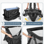 Lilian&Gema 2-in-1 Travel Crib, Portable Crib with Backpack, Lightweight Baby Travel Playpen, Foldable Play Yard with Thick Mattress for Babies & Toddlers, Baby Travel Essential