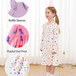 PATPAT 3-Pack Toddler Dresses – Long Sleeve Cat Print Set for Preschool Girls’ Everyday Look, 4-5T, Purple Cat