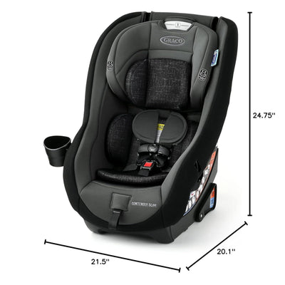 Graco Contender Slim Convertible Car Seat, West Point, Space-Saving Design, Lightweight and Compact