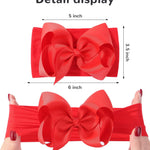 doboi Baby Girl Headbands Set - 20pcs Hair Bows and Nylon Headbands, Big Bows for Infant, Newborn, and Toddler Girls