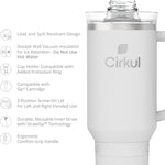 Cirkul Light Gray All-Day StrawSip™ Tumbler - 40oz Gray Stainless Steel Tumbler, Flavor Cartridges Not Included