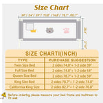 JWPEHOE Height Adjustable Bed Rail for Toddlers, Kids Safety Baby Bed Rail for Twin/Full/King/Queen Size Bed (3 Sides, 78 * 78 * 74 Inch)