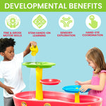 CoComelon Water Table by Delta Children | 3-Tier Activity Water Play Table with 11-Piece Toy Set | Water Sensory Table + Summer Beach Toys for Outside Backyard for Toddlers Ages 2+, Blue