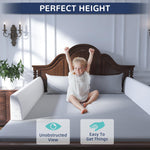 FigTime Bed Bumper for Toddlers, Foam Bed Rail for Toddlers, Toddler Bed Rail Bumper, Soft Safety Bed Guard Rail for Kids, Bed Side Rail for Twin, Full, Queen & King Beds (White, 59", 3-Bracket)