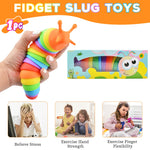 Cevioce Easter Basket Stuffers for Toddlers Kids Fidget Slug Toy, Sensory Slug Fidget Toy for Kids & Adults, 1 PC Cute Autism Sensory Toys for Autistic Children Easter Gifts for Girl Boy Birthday