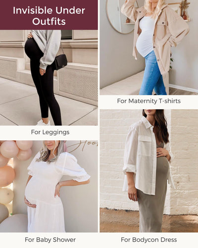 Momcozy Maternity Shapewear for Under Dresses, Anti-Chafing Mid-Thigh Pregnancy Underwear, Belly Support, Cotton Gusset