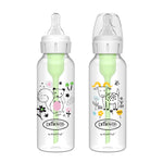 Dr. Brown's Natural Flow Anti-Colic Options+ Narrow Baby Bottle, Squirrel & Goat, 8 oz/250 mL, with Level 1 Slow Flow Nipple, BPA Free, 0m+, 2-Pack