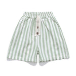 Ashmyova Classic Shorts for Boys Thin Cotton Stripe Elastics Waist Casual Summer Toddler Shorts Lightweight 2Pcs Size 6-12 Months