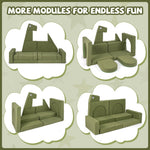 Costzon Modular Kids Play Couch, Snow Mountain Theme Toddler Foam Building Fort for Inspiring Creativity, Convertible Foam and Floor Cushion for Boys Girls for Playroom, Bedroom Gifts (Dinosaur)