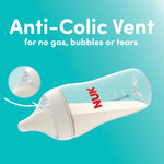 NUK Perfect Match Slow Flow Soft Silicone Nipple with Anti-Colic Vent, 2 Pack, BPA Free