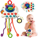 AiTuiTui Sensory Montessori Baby Teething Toys 6 to 12 Months, Toddler Travel Toys for 1 2 Year Old Boy Girl Birthday Gifts, Soft Pull String Fidget Educational Learning Toys for 9 10 18 Months Infant
