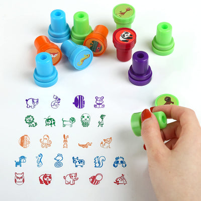 Kesoto 26Pcs Zoo Animal Stamps for Kids, Self Inking Stamps for Kids Birthday Gift, Farm Party Favors, Teacher Stamps