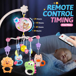 RSEPD Crib Mobile with Music and Lights, Baby Mobiles for Cribs, Nursery Musical Mobile for Bassinets Toys Hanging Girls Boys, Pack and Play Space Portable Animal Mobile Hanger Arm Clip On Attachment