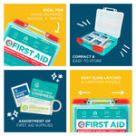 Be Smart Get Prepared 85 Piece First Aid Kit: Clean, Treat, Protect Minor Cuts, Scrapes. Home, Office, Car, School, Business, Travel, Emergency, Survival, Hunting, Outdoor, Camping & Sports, FSA HSA