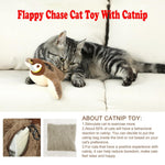 blueypet Interactive Chirping Bird Cat Toys with Flapping Wings,New Flying Birds Cats Toy, Flying Simulation Electric Sparrow Shaking Hunting Pet Toy for Indoor (Brown)