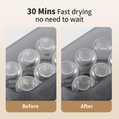 AMZBABYCHEF 4-in-1 Baby Bottle Steamer and Dryer, Electric Steamer with Fast Drying, Universal Fit for All Bottles, LED Touch Screen & Auto Shut-Off Protection