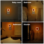 YUNLEX 2 Pack Plug in Dimmable Night Light, Square , Auto Dusk to Dawn Sensor, LED Wall Night Light, Soft Glow, Amber Night Light for Bathroom, Hallway, Stairs, Kitchen, Bedroom, Garage