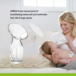 CMBEAR Silicone Manual Breast Pump - 4oz/100ml Capacity, Food Grade, Soft Bottle for Gentle Breast Milk Collection