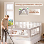 VBABY 3-Piece King Size Bed Rails for Toddler, Adjustable Height Baby Bed Rail Guard, Reinforced Bed Protection Fence for Baby, Grey, 74.8 x 78.7 x 78.7 in
