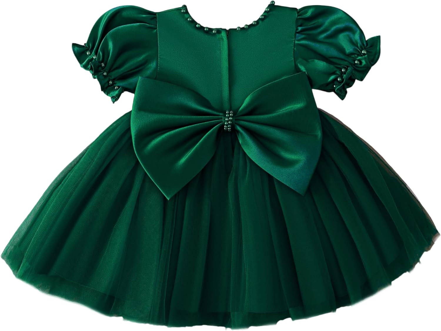 Toddler Baby Flower Girls Dress Wedding Guest Satin Birthday Party Formal Pageant Tulle Dress for Baby Girl