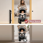 Momcozy Retractable Mesh Baby Gate or Dog Gate, Child Safety Gate for Indoor or Outdoor, 33-inches Tall with up to 55-inches Wide Extension, Avoid Skirting Installation, Black