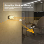 Lyridz Rechargeable Battery Night Light, Stick on Mini Motion Sensor Light Indoor Warm White 1-20LM LED Light with Stepless Adjustable Brightness for Bedroom, Kitchen, Stairs, Hallway, 2-Pack