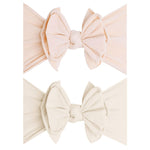 Baby Bling 2PK FAB-BOW-OUS®: petal + oatmeal