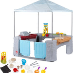 Step2 All Around Playtime Patio with Canopy Playset – Shaded Outdoor Playhouse for Kids with Realistic, Interactive Features, Room for Multiple Toddlers to Play – Dimensions: 60" H x 47.5" W x 47.5" D