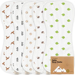 5-Pack Muslin Burp Cloths Baby Boy, Girl - Very Absorbent Baby Burp Cloth Rags, 8-Layers Viscose Derived from Bamboo Cotton Muslin Towel, Super Soft Spit Up Rags, No Shrink Washcloths (KeaFriends)