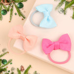 LALAURA 40pcs 1.6 Inches Baby Hair Ties with Bows Elastics Ponytail Holders Baby Bows Tiny Rubber Ribbon Hair Bands For Baby Girls Infants Hair Accessories