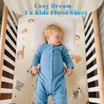 MorroMorn Baby Crib Sheets Fitted Crib Sheet for Boys Girls, for Standard Crib and Toddler Mattress, Super Soft Jersey Knit Microfiber, Cute Neutral, Baby Bed Sheet, 28x52x8in, (Animals)
