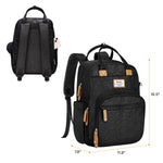 RUVALINO Diaper Bag Backpack-Multifunction Baby Travel Bag with Changing pad, Insulated Bottle Holders & Pacifier Case, Large Capacity, Waterproof, Black Leopard