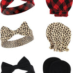 Hudson Baby baby-girls Cotton Headband and Scratch Mitten Set