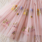NNJXD Baby Girl Tulle Dress Casual Flower Embroidery Toddler Dresses