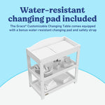 Graco Customizable Changing Table with Water-Resistant Changing Pad (White) - Customizable Modern Flat or Classic Arched Headboard, Baby Diaper Changing Pad Included