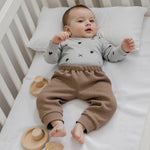 Unisex Baby Pants 2-Pack Toddler Boy Girl Waffle Knit Elastic Waist Pull On Joggers Trousers Bottoms (Brown, 18-24 Months)