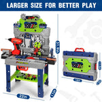 Kids Tool Bench Set with Electric Drill and Realistic Tools, Construction Workbench Playset Toy for Toddler 3-5, Easy Set up, Kids Boy Toys, Birthday Gifts for Boys Age 3 4 5 Year Old