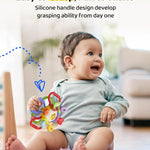 Baby Montessori Sensory Teething Toy – Safe, Multi-Functional BPA-Free Silicone Teether Toy for Babies 0-12 Months – Vibrant Rattle for Teething Relief & Fun Play – Perfect Baby Toys for Boys & Girls