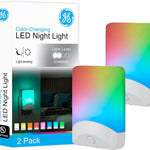 GE Color-Changing LED Night Light, Plug Into Wall, Dusk to Dawn Sensor, Ambient Lighting, for Bedroom, Childrens Room, Nursery, Safety Rated, 1 pack, 34693