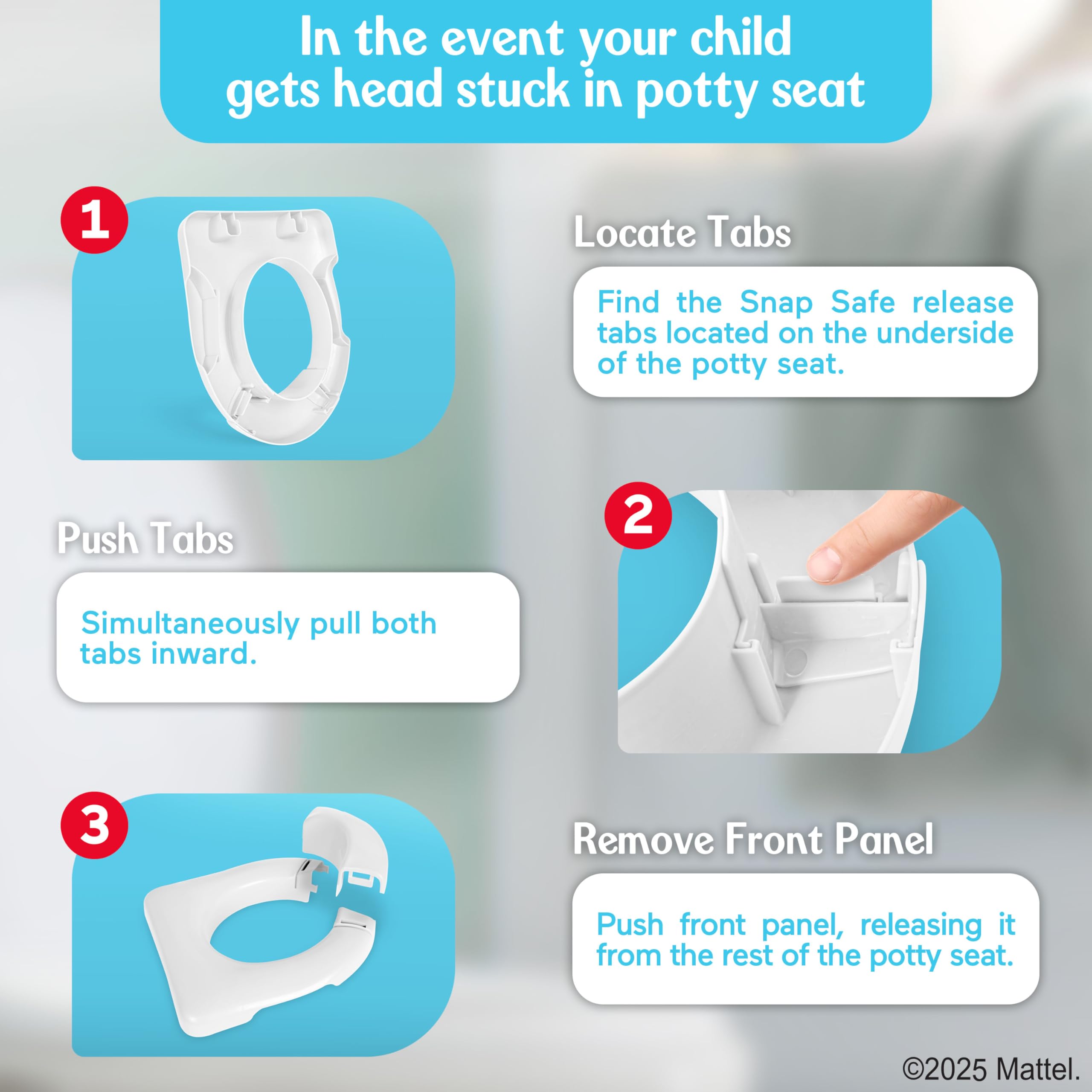 Fisher-Price™ 2-N-1 Potty Trainer with Flushing Sounds, Chart & Storage – White Floor Potty Chair with Splash Guard, Removable Ring & Bowl, Patented Snap Safe Ring Technology